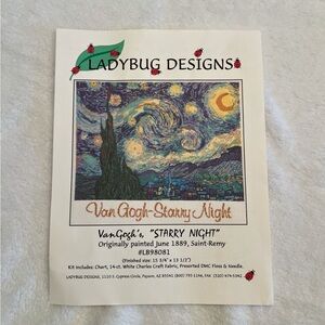Ladybug Designs Vincent Van Gogh Starry Night Cross Stitch Kit